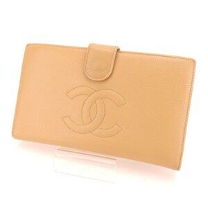 Chanel Wallet Purse Coin purse COCO Beige Woman Authentic Used Y4385